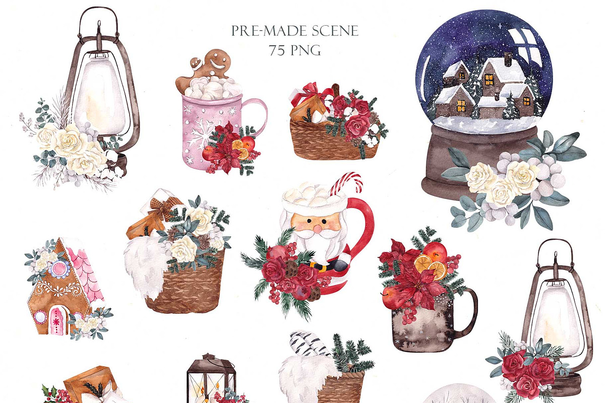 Christmas Creator. Watercolor season, a Decorative Illustration by ma_i_vi (Photo 17 of 21)