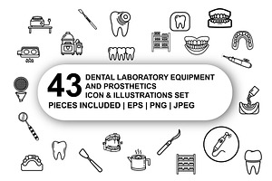 Dental laboratory equipment Icon Set, an Outline Icon by Nurlan's shop