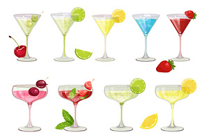 Set of Alcoholic Drinks