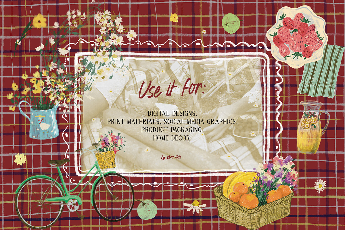 Picnic illustrations summer clipart, an Object Illustration by Vero Arts (Photo 9 of 10)