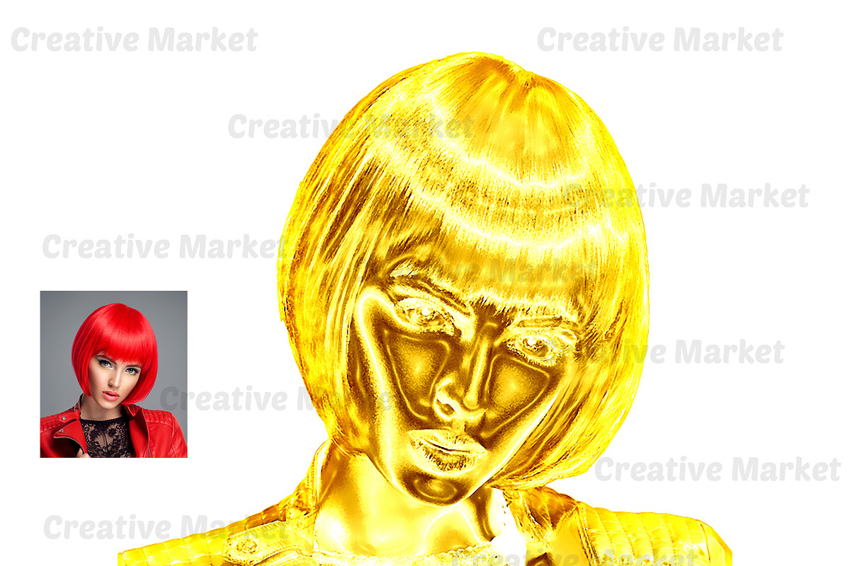 Gold Statue Photoshop Action, an Action Add-On by Studio Retouch (Photo 4 of 10)