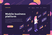 Landing page templates, dark theme, a Templates & Theme by Creative Graphics (Thumbnail 8 of 12)