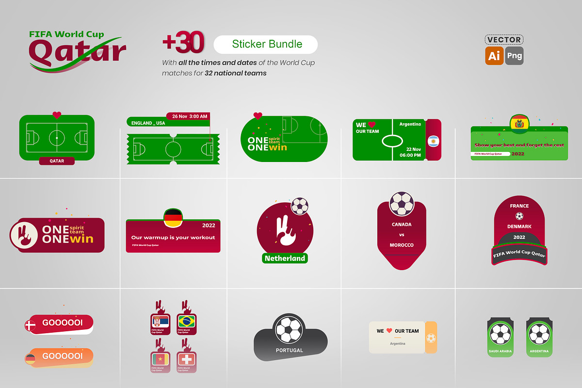 Fifa world cup qatar. Sticker Bundle