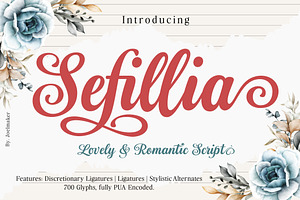 Sefillia Script, a Script Font by joelmaker