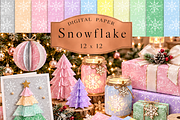Christmas Snowflake seamless digital, a Pattern Graphic by Kiwi Fruit Punch (Thumbnail 1 of 4)