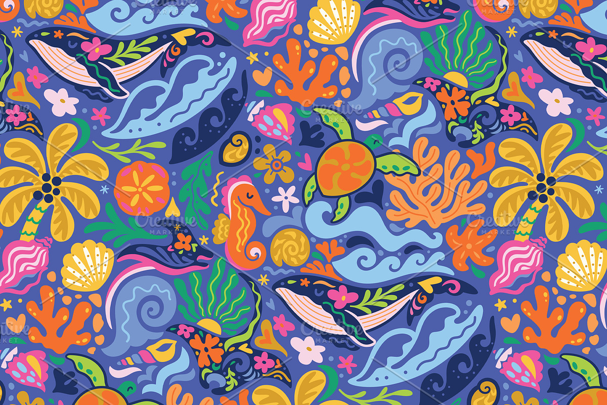 Warm Tides & Coral Stories, a Pattern Graphic by PenguinHouse (Photo 4 of 13)