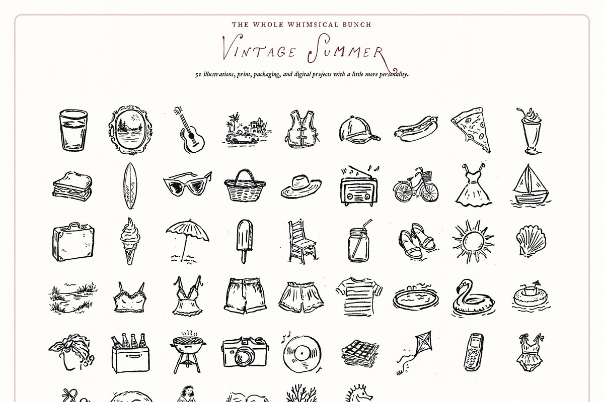 Summer Beach Vacation Doodle Bundle, a Seasonal Illustration by The October Creative (Photo 7 of 13)