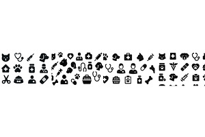 Collection of veterinary care icons, a Healthcare Illustration by ZinetroN