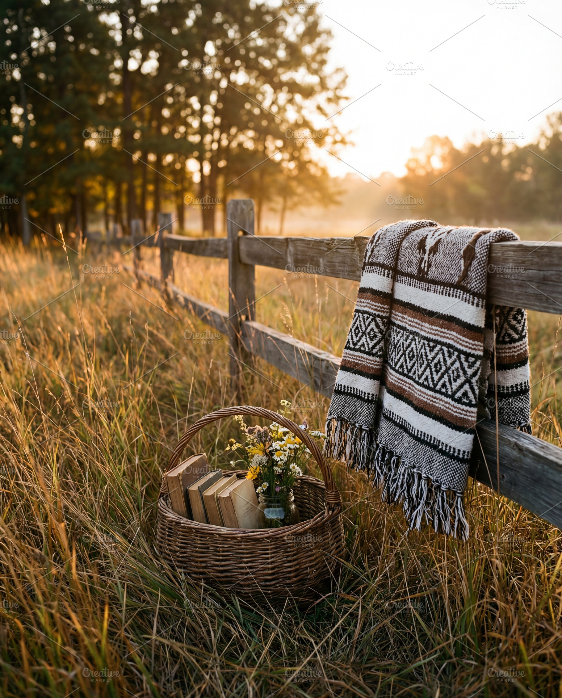 Rural Scene with Rustic Fence, a Nature Photo by Virgo Studio
