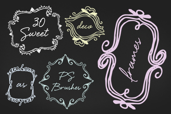 30 Sweet Deco Frames PS Brushes preview 4