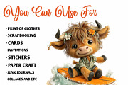 Whimsical Summer Highland Cow Clipar, an Illustration by CreationArt (Thumbnail 3 of 7)