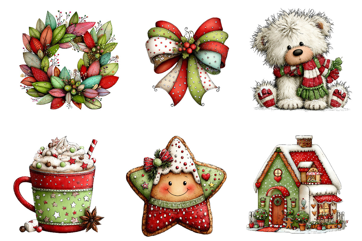 Whimsical Christmas Clipart, an Illustration by Dream Creation (Photo 5 of 5)