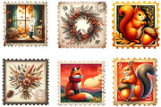 Watercolor Autumn Postage Stamp PNG, an Illustration by Designking (Thumbnail 2 of 4)