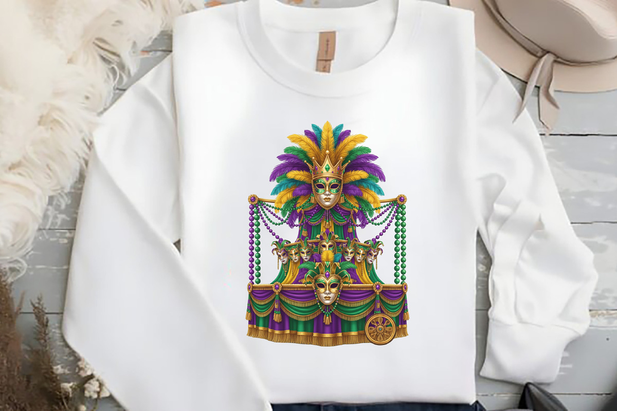 Mardi Gras Sublimation Design, an Illustration by Black Bird Studio (Photo 2 of 3)