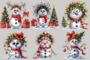 Funny Christmas snowman, a Seasonal Illustration by AnetArtStore (Thumbnail 3 of 7)