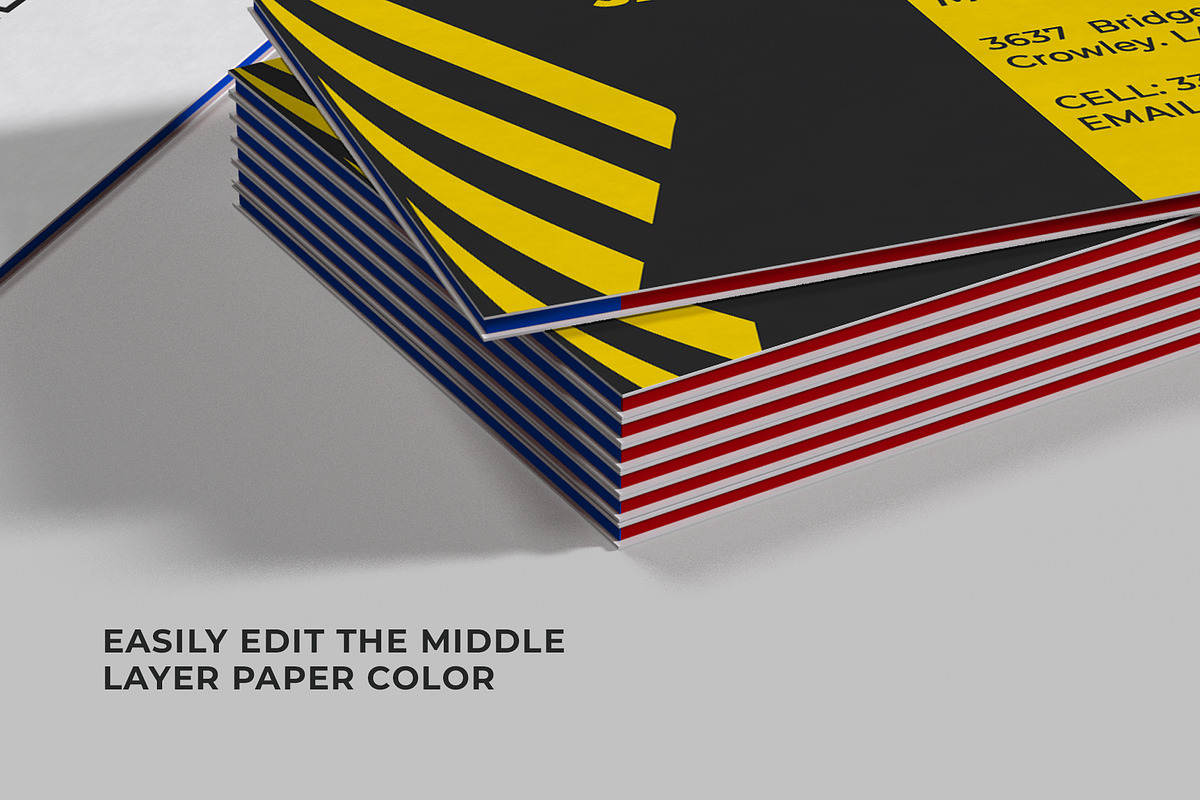 Triple Layer Business Card Mockup, a Print Template by IFBdesign (Photo 3 of 4)