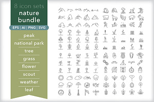 Nature 8-pack icon bundle