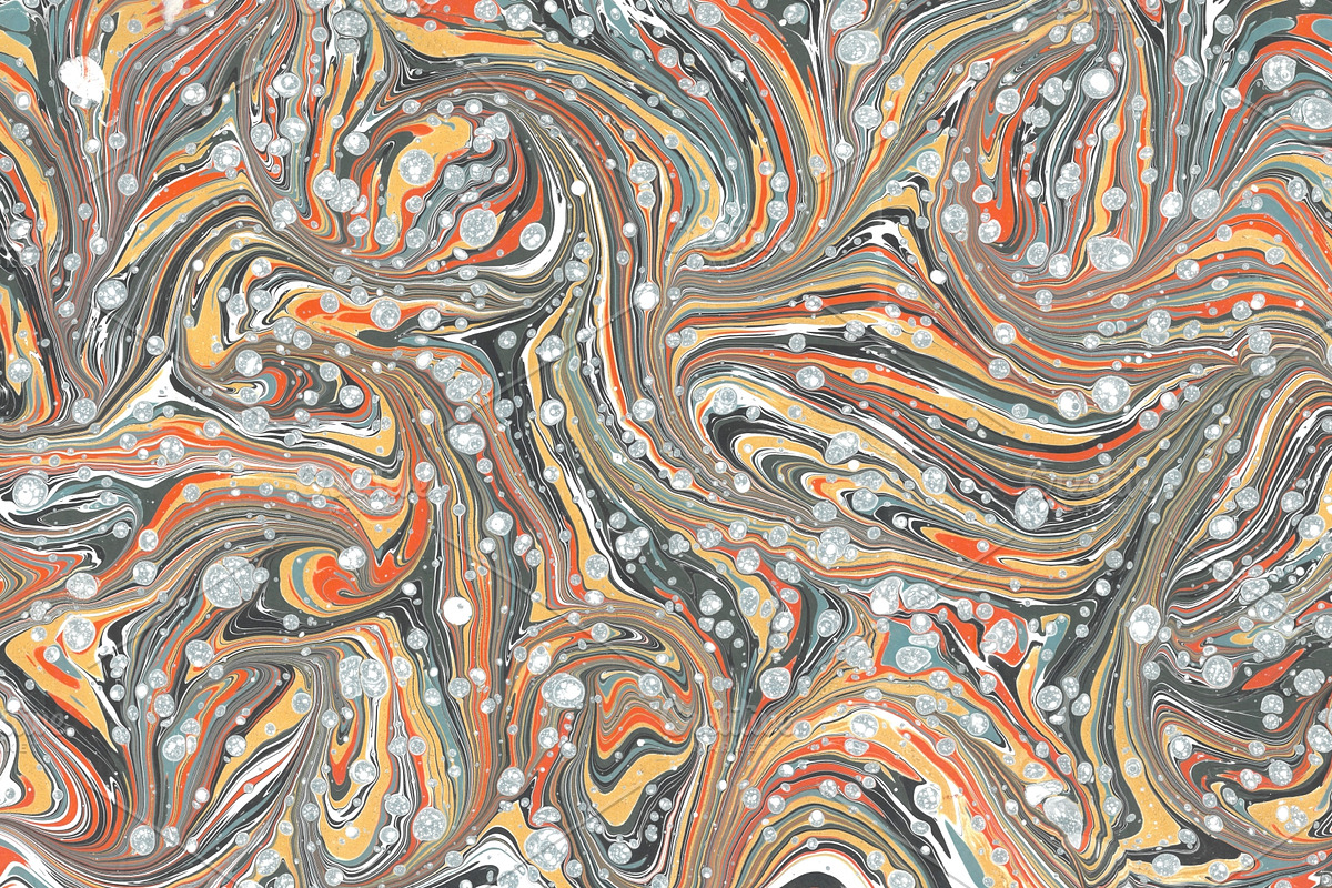 4 Hand Marbled Papers Autumn, a Texture Graphic by Marblingdom (Photo 2 of 5)