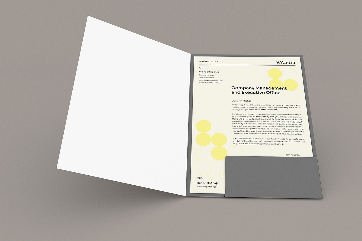Yellow Minimal Letterhead, a Stationery Template by Neermana (Photo 2 of 4)