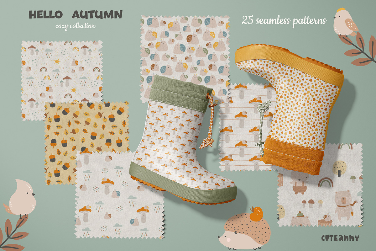 Hello autumn kids graphic collection, a Pattern Graphic by Cuteanny Design (Photo 5 of 10)
