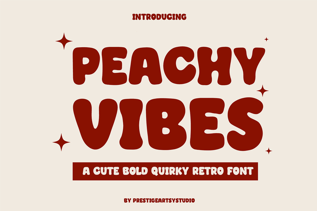 Peachy Vibes A Cute Retro Font, a Handwritten Font by Prestige Artsy Studio (Photo 1 of 9)