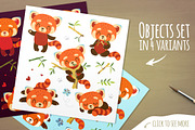 Red Panda Set, an Animal Illustration by SunnyWS (Thumbnail 2 of 3)