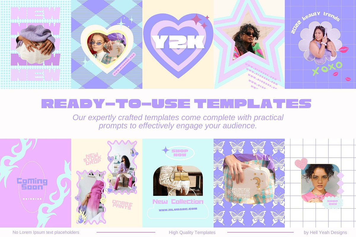 Y2K Instagram Post n Story Templates, a Social Media Template by Hell Yeah Designs (Photo 6 of 10)