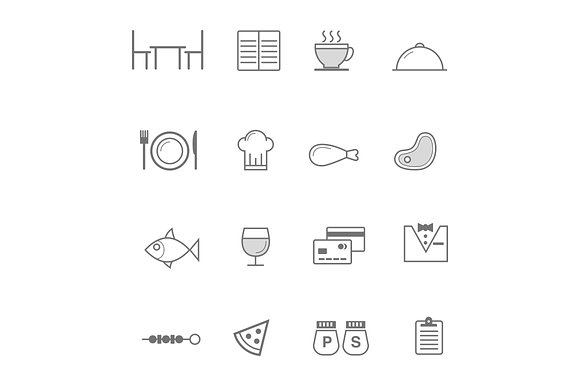 16 Restaurant Icons