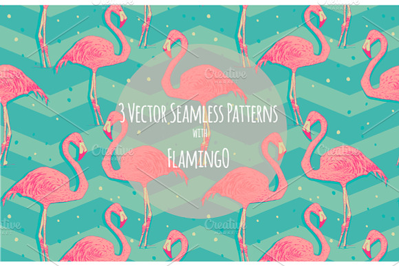 Flamingo patterns set preview 5