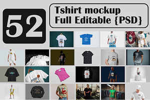 52 T-shirt Mockup Design PSD