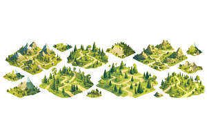 forest landscape isometric. reserve, an Object Illustration by Stock-Smart-Start