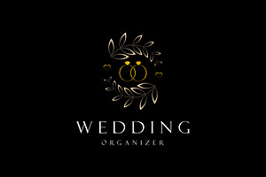Wedding Ring Floral Decoration Logo, a Branding & Logo Template by ika trisiana