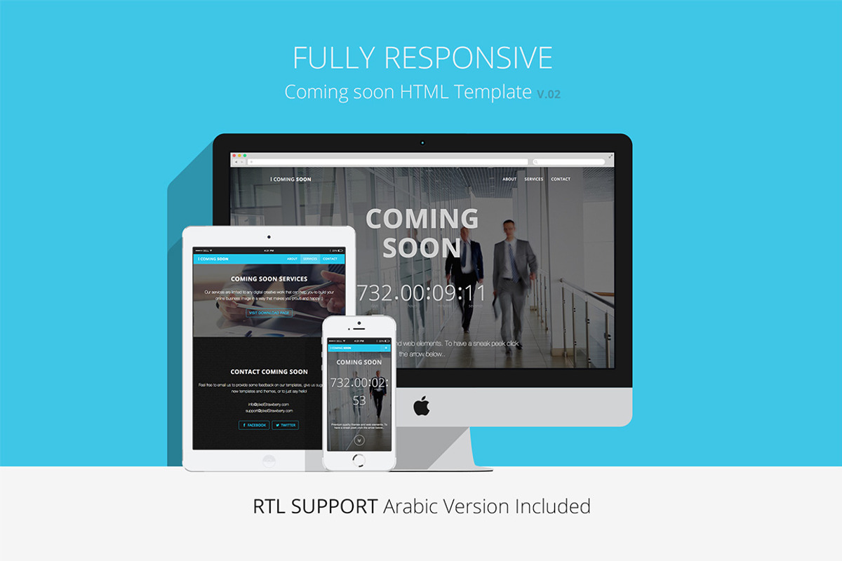 Responsive Coming Soon Website HTML, a Bootstrap Template by Pixel Strawberry (Photo 1 of 3)