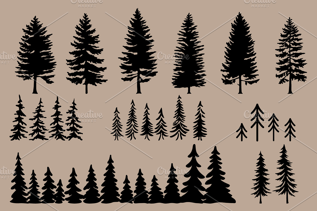 Pine Trees 102 illustrations, an Illustration by Jake & Meg (Photo 3 of 5)