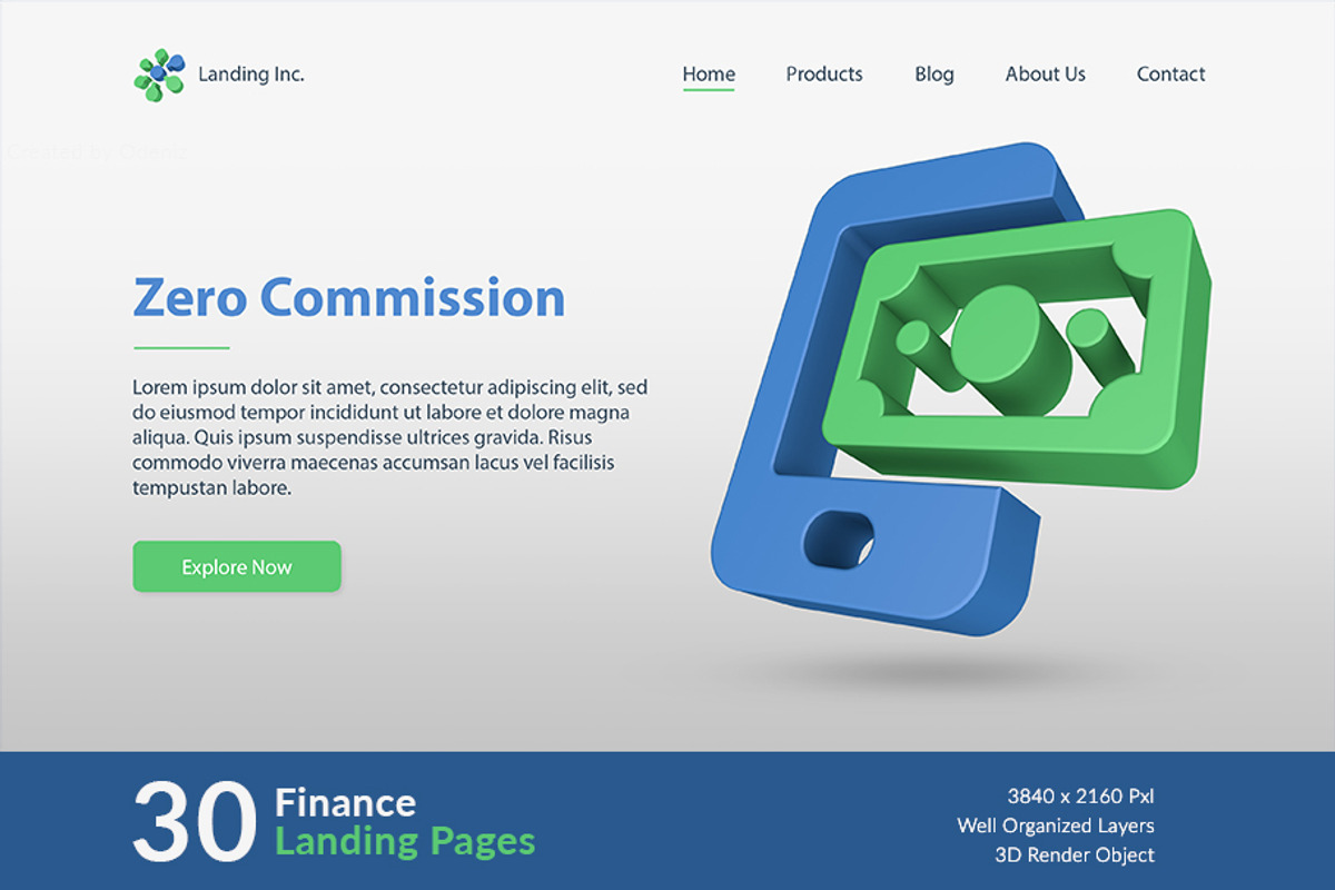 Finance Landing Pages, a Templates & Theme by Odeniz (Photo 16 of 31)
