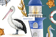 Mediterranean Coastal Summer Pattern, a Decorative Illustration by AnitaPol (Thumbnail 5 of 16)