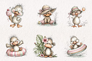 Whimsical Summer Yellow Ducks Clipar, an Illustration by CreationArt (Thumbnail 6 of 7)