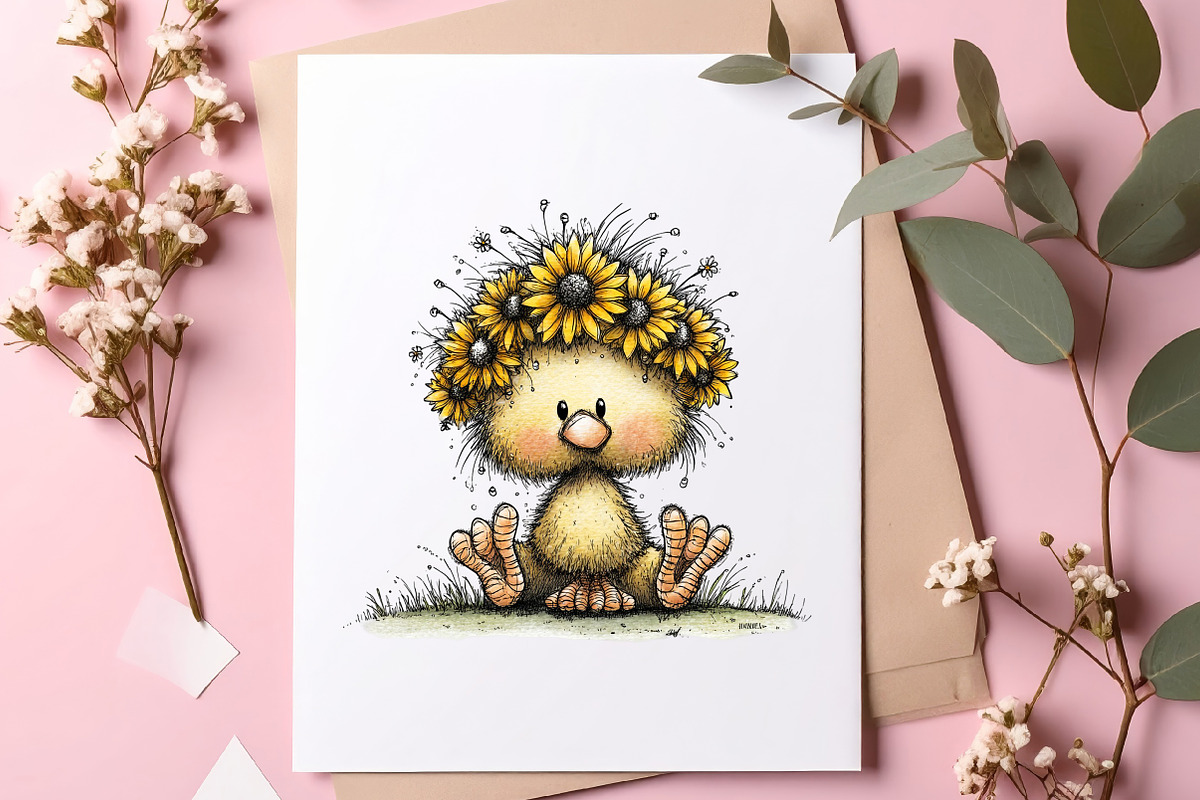 Whimsical safari sunflower clipart, an Illustration by SinaCreation (Photo 10 of 11)