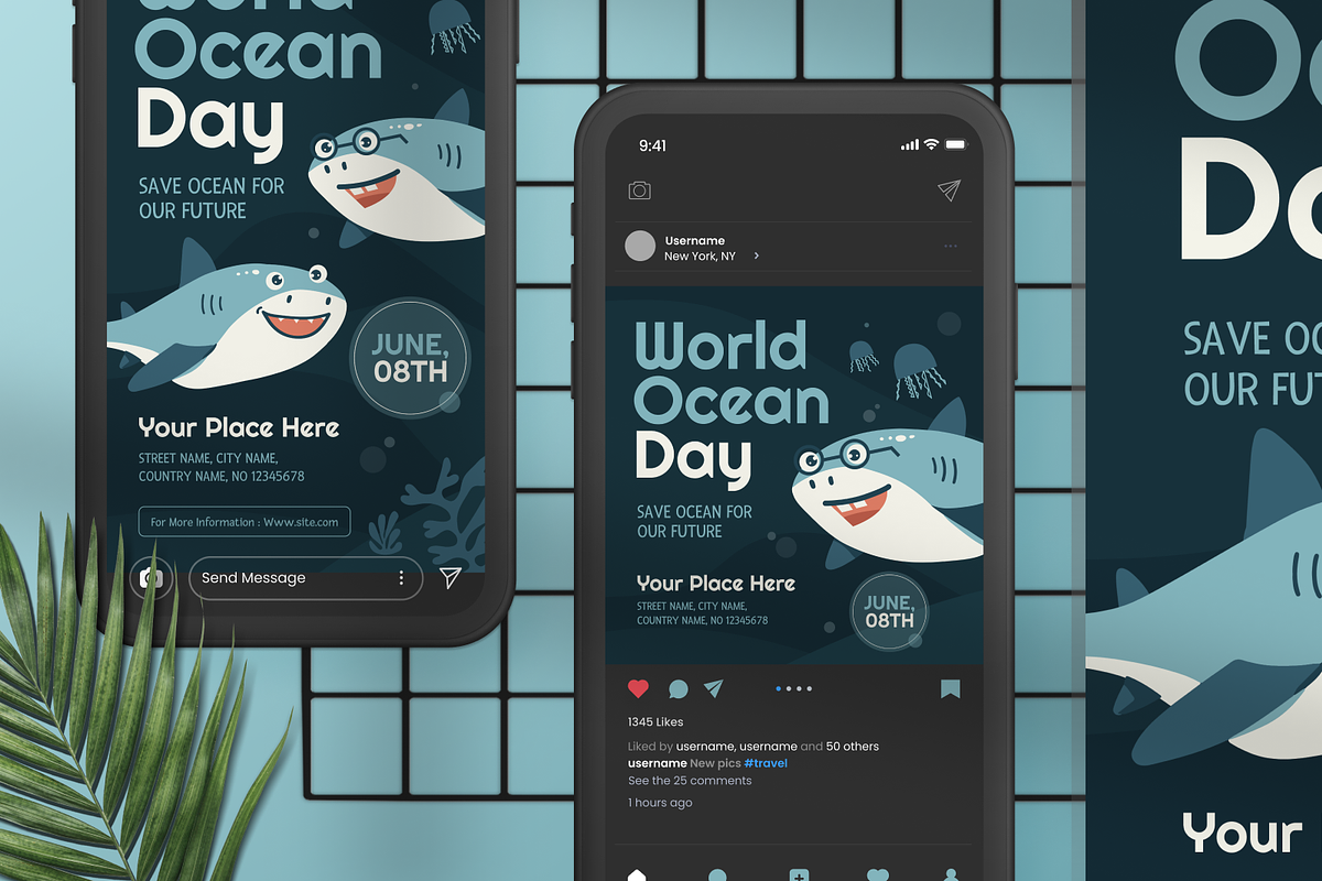Shark World Ocean Day Flyer, a Flyer Template by Annora Studio (Photo 2 of 4)