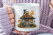 Watercolor Autumn Houses Clipart, an Illustration by Pixels.Craft (Thumbnail 7 of 7)