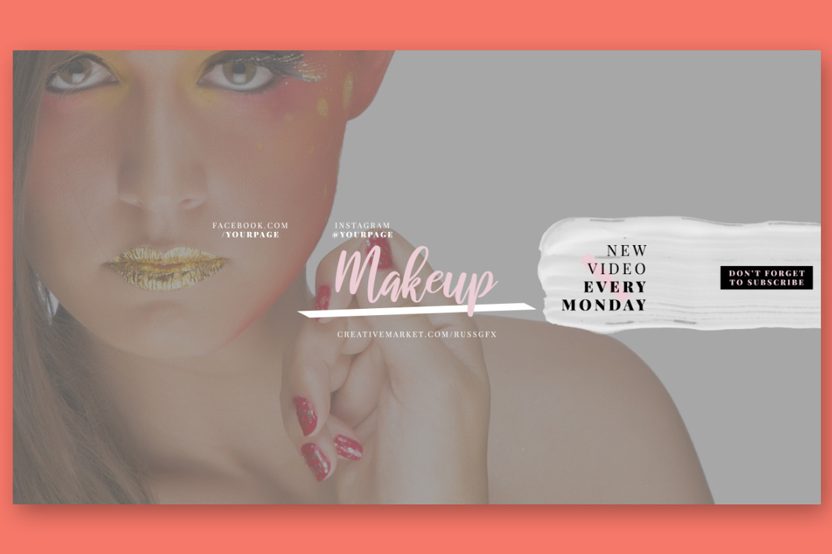 Makeup Youtube Banners, a Social Media Template by RussGFX (Photo 4 of 7)