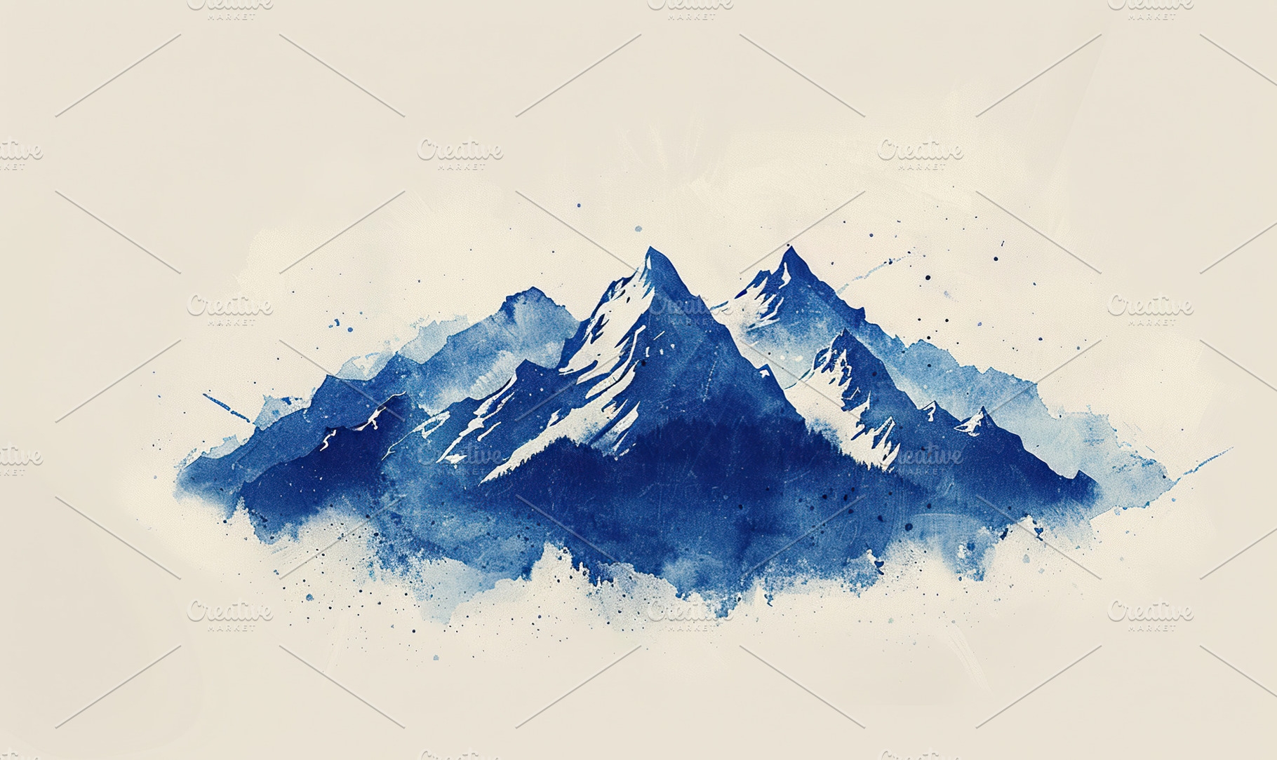A digital artwork of mountains with, a Photo by LOGOCREATIVE