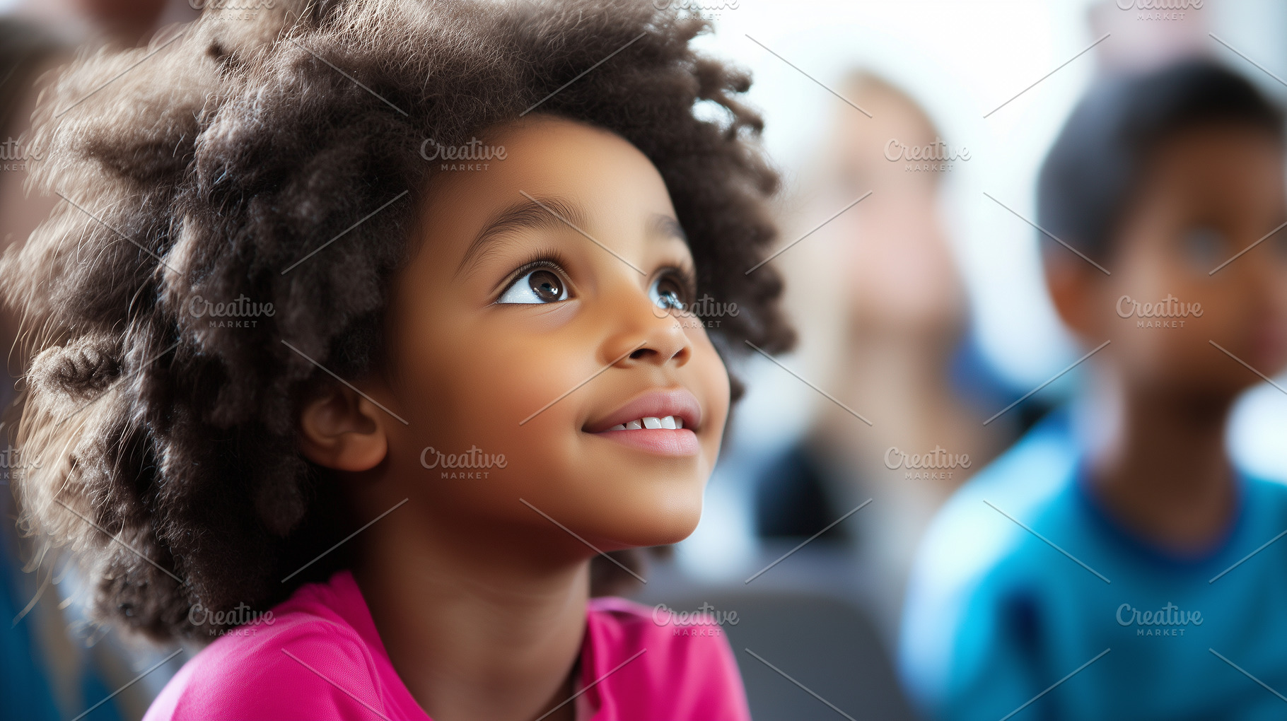 Little black boy listens teacher, a School & Education Photo by MistyDay
