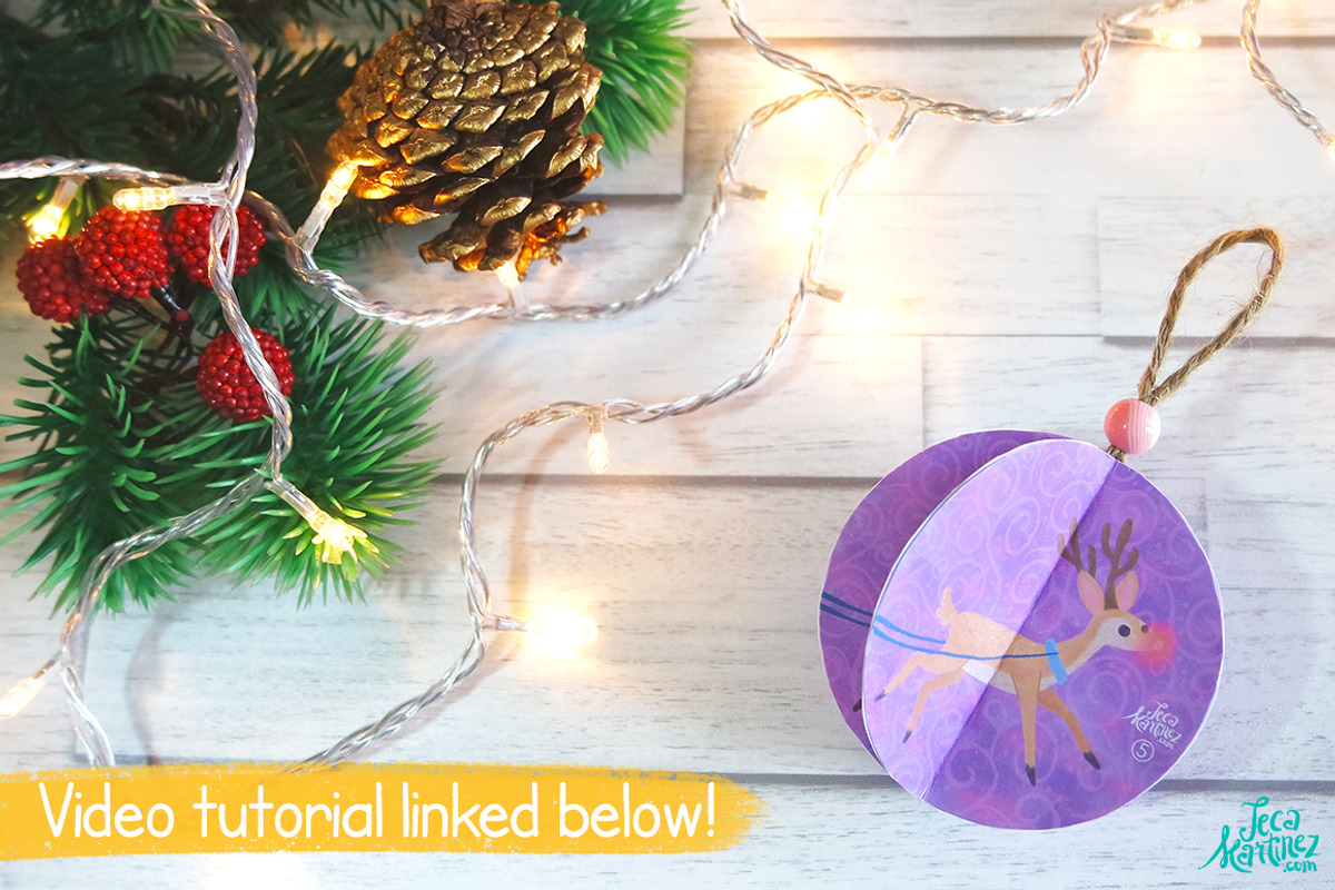 Animated Reindeer Christmas Ornament, an Illustration by Jeca Martinez (Photo 5 of 5)