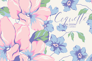 Coquette Vector Flower Patterns