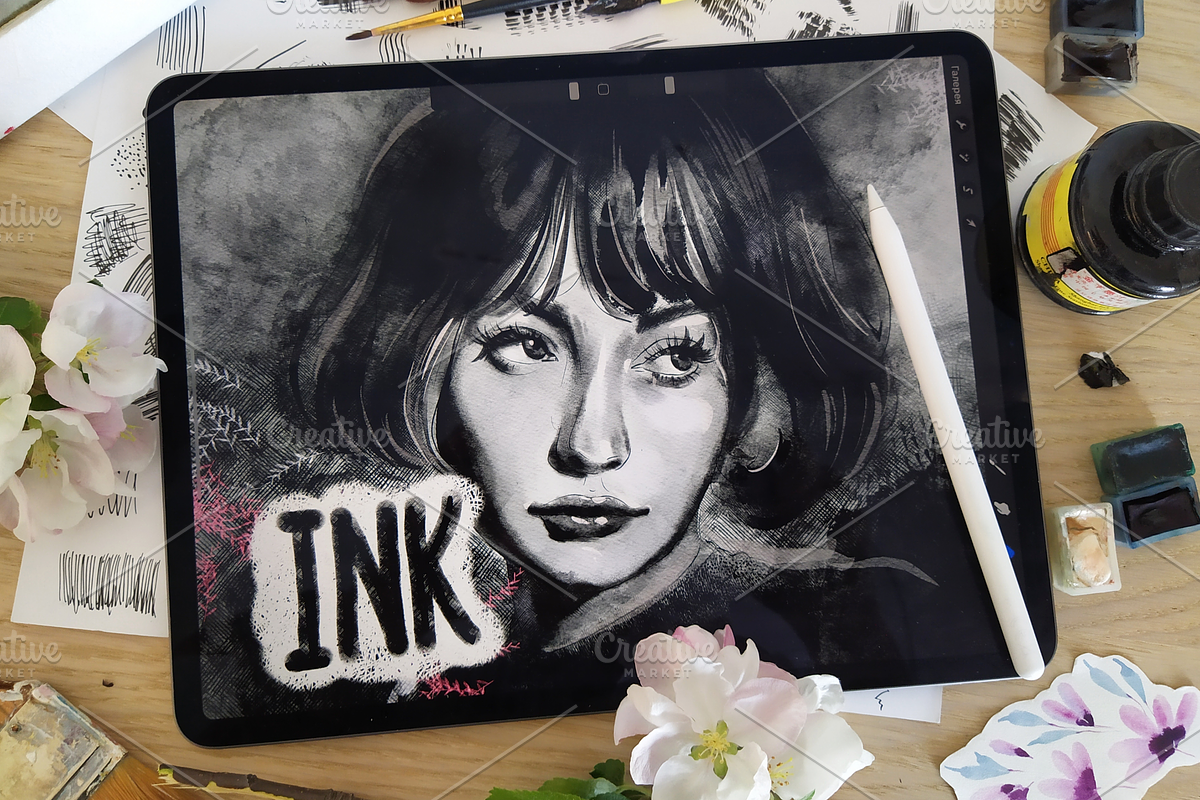 Ink  for Procreate, a Brush Add-On by Graphics Resources (Photo 11 of 12)