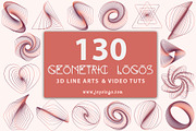 Geometric Logo Generator 3D Line Art, a Branding & Logo Template by joyologo (Thumbnail 1 of 24)
