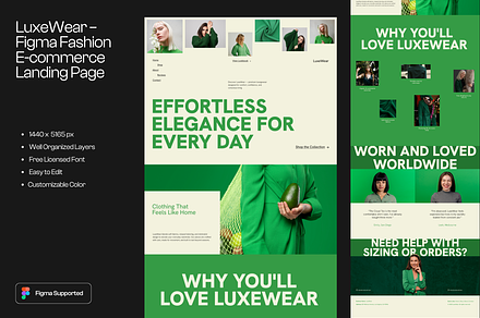 Figma Fashion Landing Page, a Landing Page Template by Musara