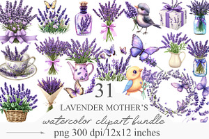 Lavender Mother's Day Clipart, an Illustration by Designking