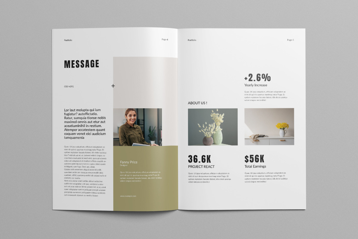 Portfolio Template Canva, a Brochure Template by Pixelpick (Photo 3 of 9)